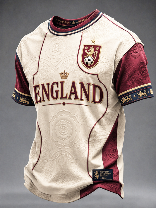 Men's UK Football Lover England Printed short sleeves t-shirt