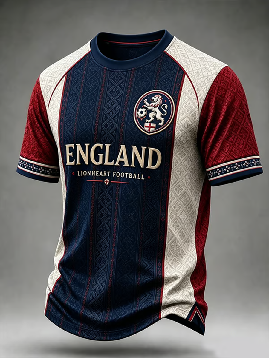 Men's UK Football Lover England Printed short sleeves t-shirt