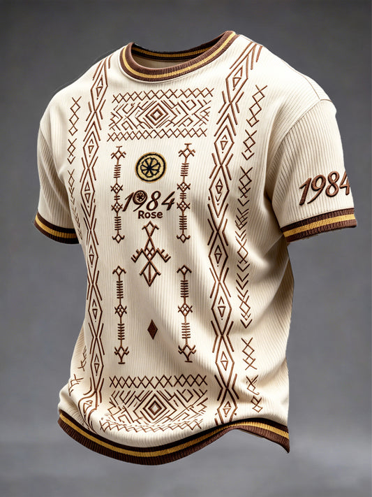 Men’s Vintage Band Print Casual T-shirt