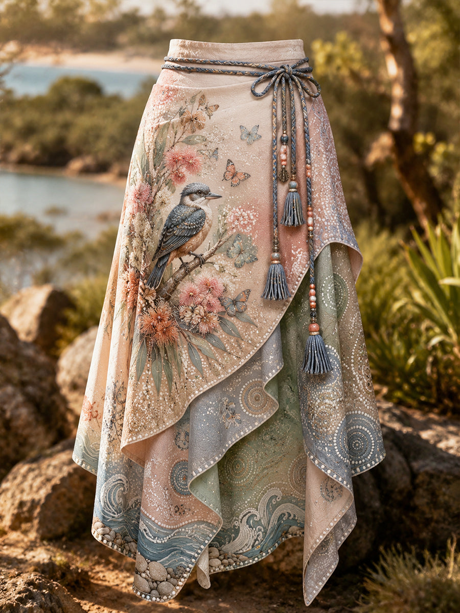Women's Australia Naidoc Week Art Printed Irregular Skirt