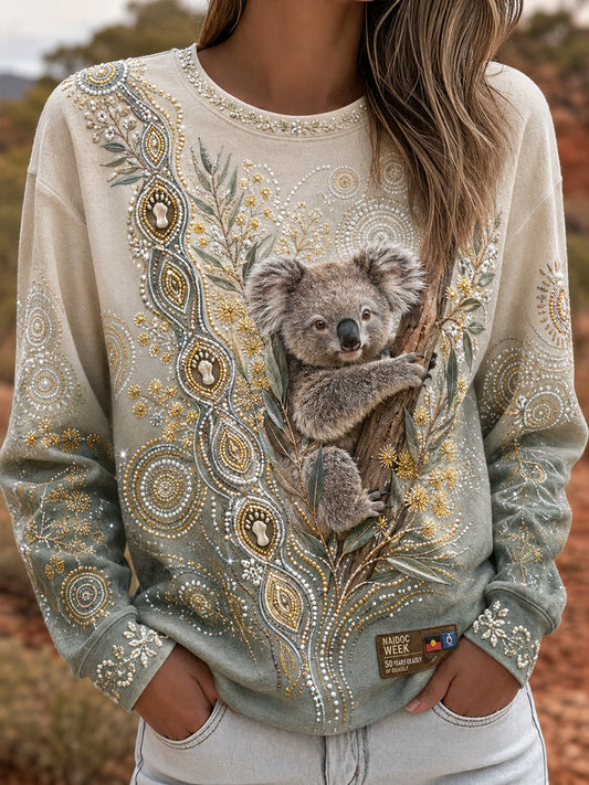 Women's Australian Naidoc Week Round Neck Long Sleeve T-Shirt