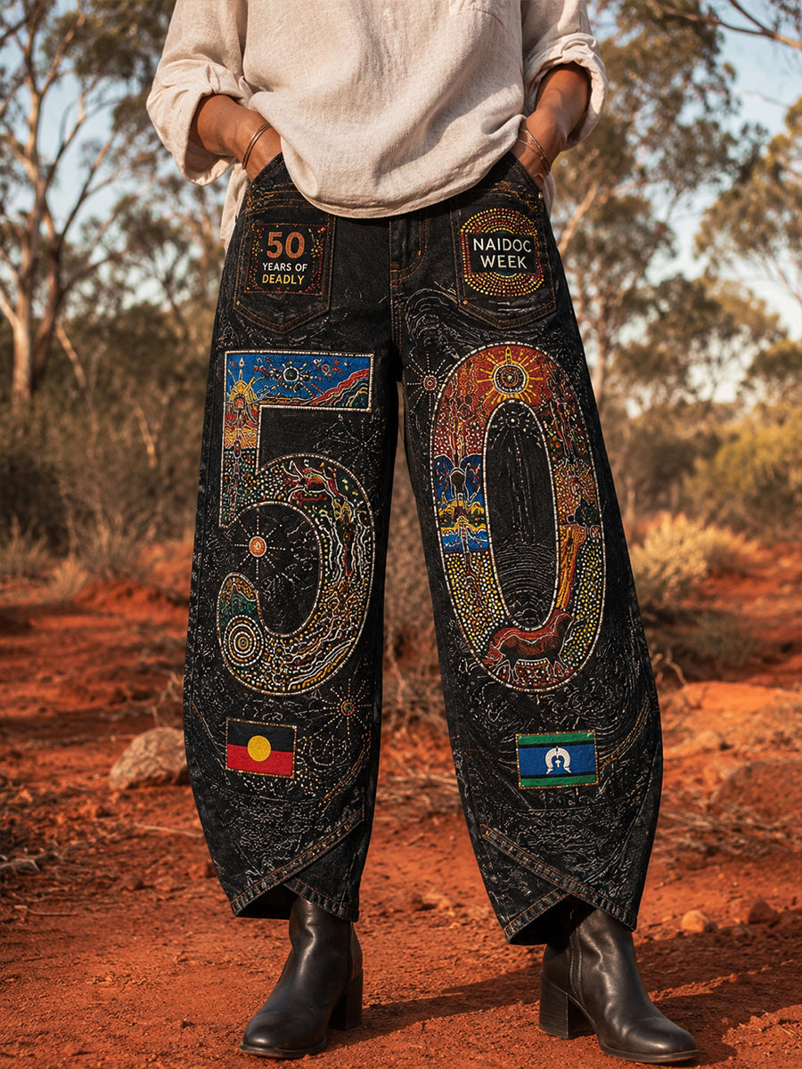 Women's Naidoc Week Art Print Flared Trousers
