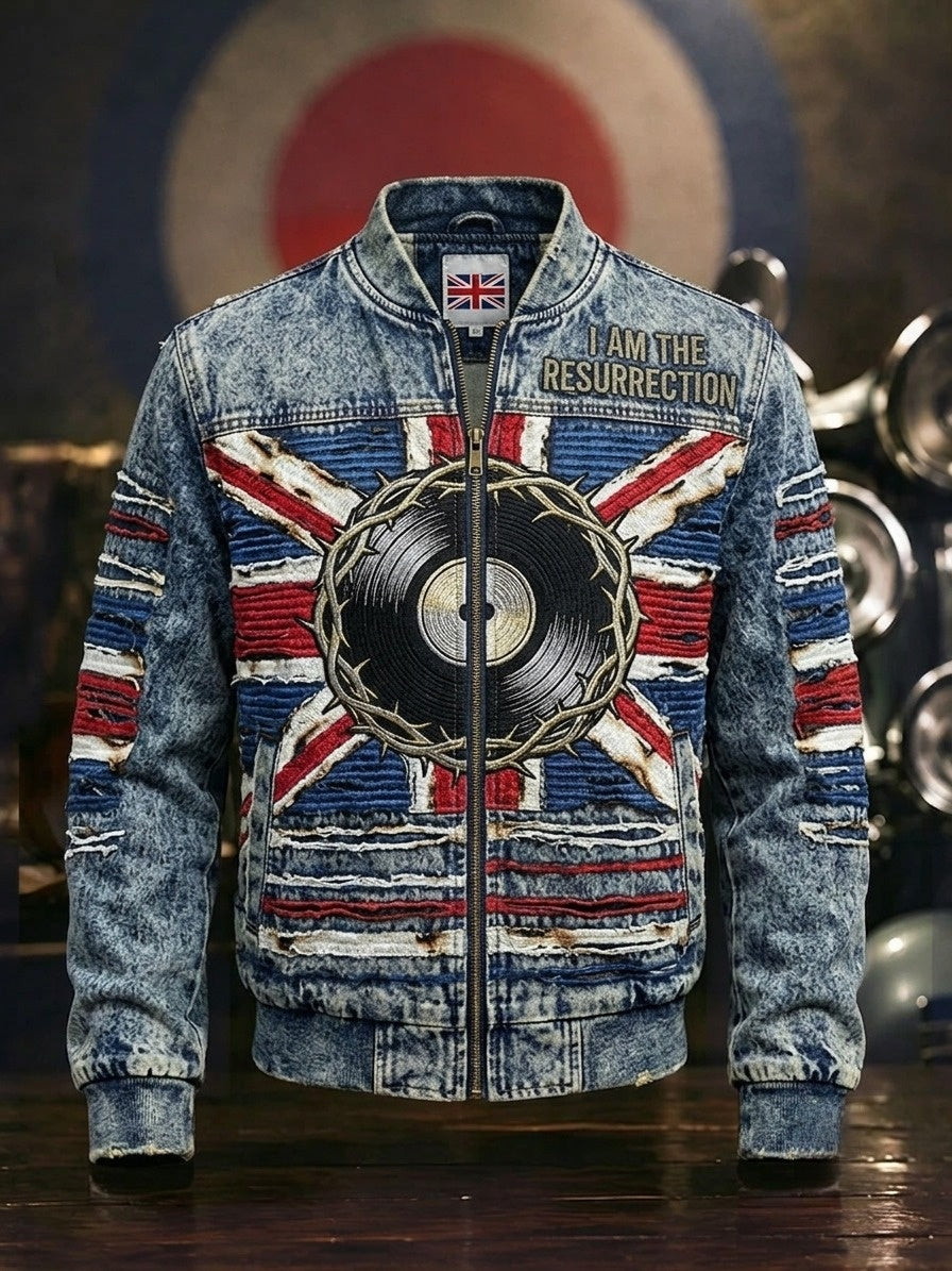 Men's Mods UK Music Lover Printed Monkey Jacket