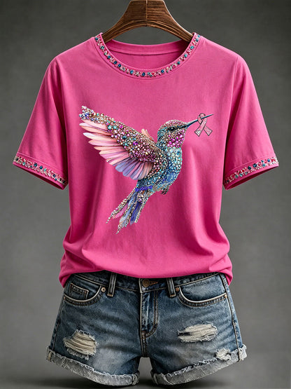 Women's Breast Cancer Awareness Print Casual T-Shirt