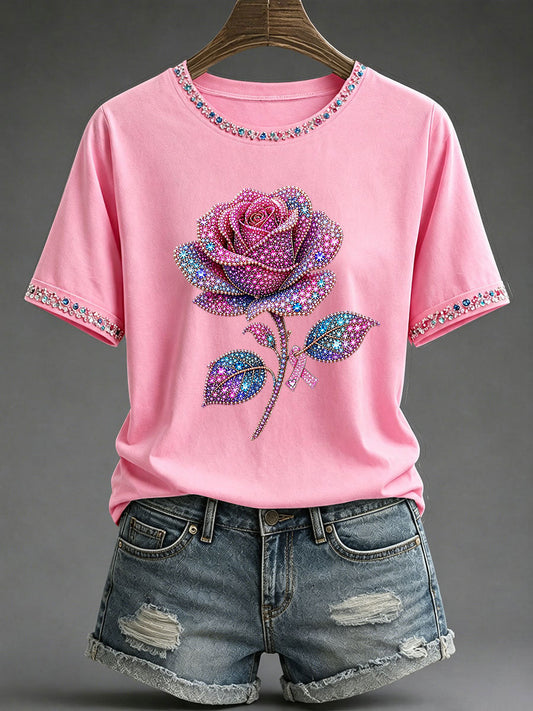 Women's Breast Cancer Awareness Print Casual T-Shirt