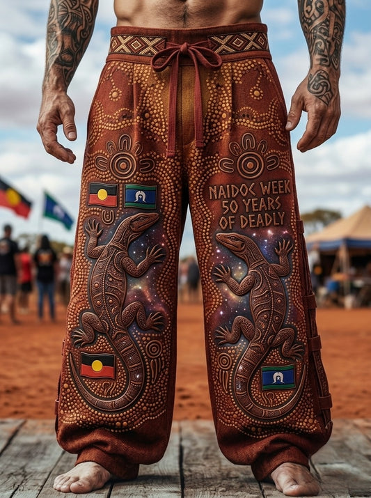 Men's Australia Naidoc Week Wide-Leg Pants