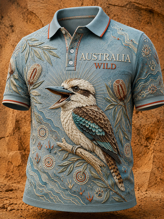 Retro Australian Ethnic Style Art Print Casual Polo Shirt
