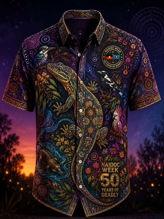 Men's Australia Naidoc Week  Shirt Short Sleeve