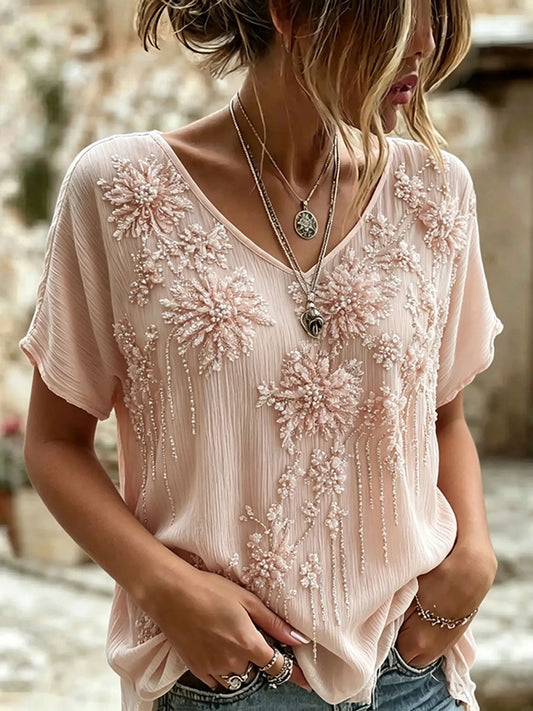 Women's elegant linen cotton top