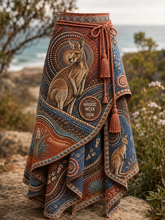 Women's Naidoc Week Australia Art Printed Irregular Skirt