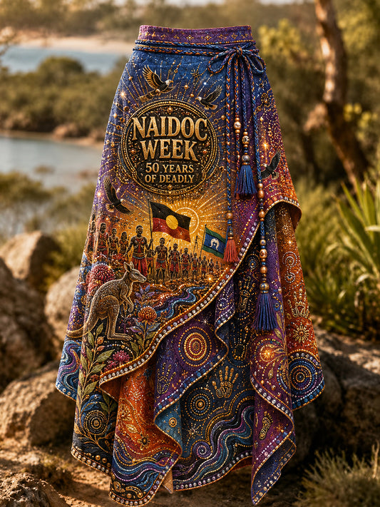 Women's Naidoc Week Australia Art Printed Irregular Skirt