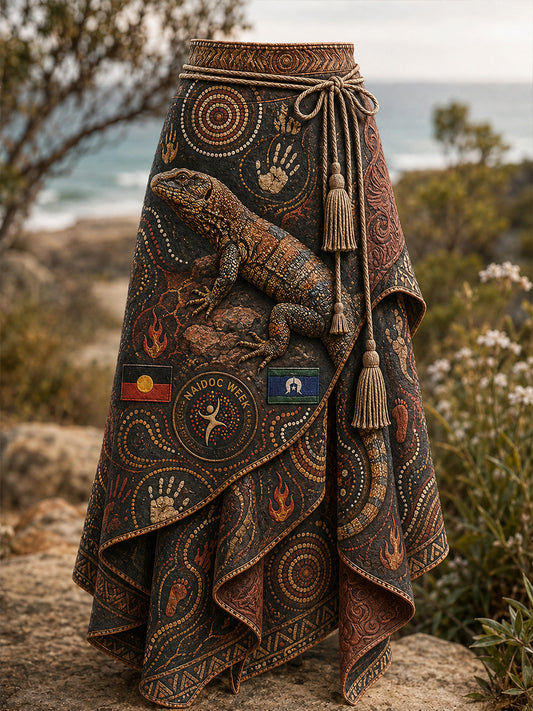 Women's Naidoc Week Australia Art Printed Irregular Skirt