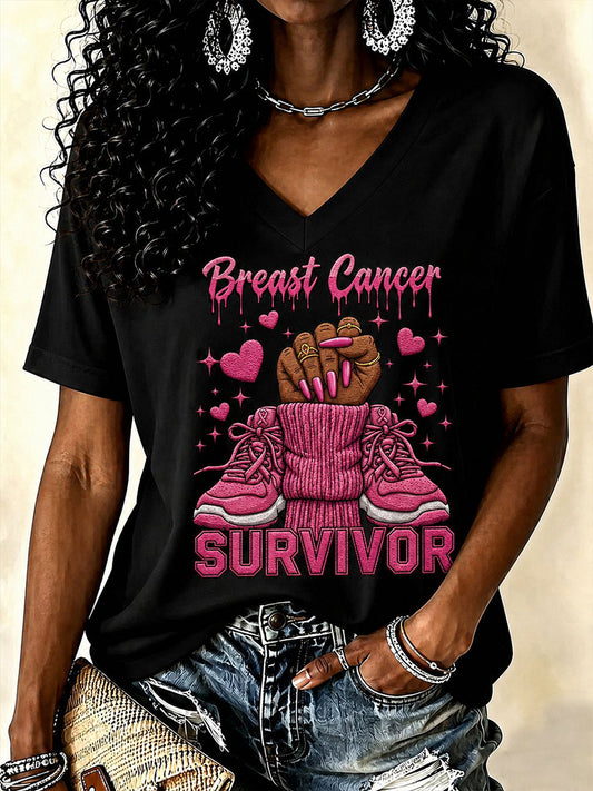 Women's Breast Cancer Survivor Short Sleeve T-Shirt