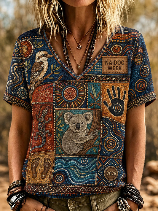 Women's Naidoc Week Australia V-Neck T-Shirt