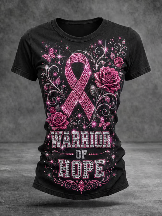 Women's Breast Cancer Awareness Printed short-sleeved T-shirt