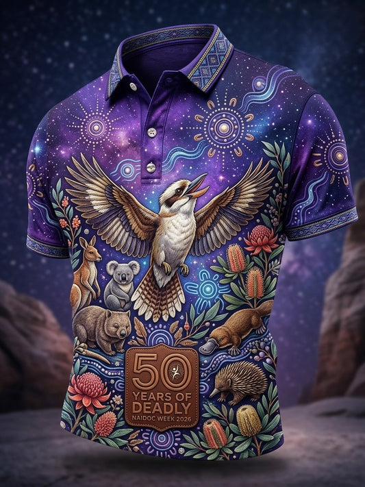 Men's AU Aboriginal Culture Printed polo shirt