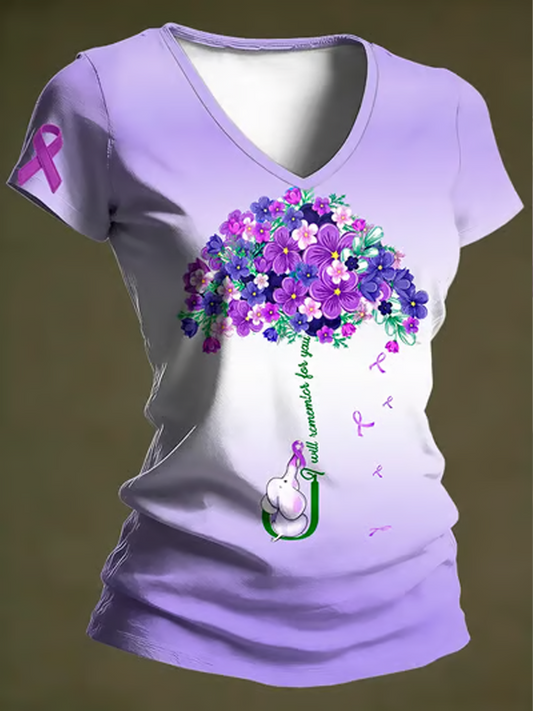 Women's Alzheimer's Awareness Print short-sleeved T-shirt