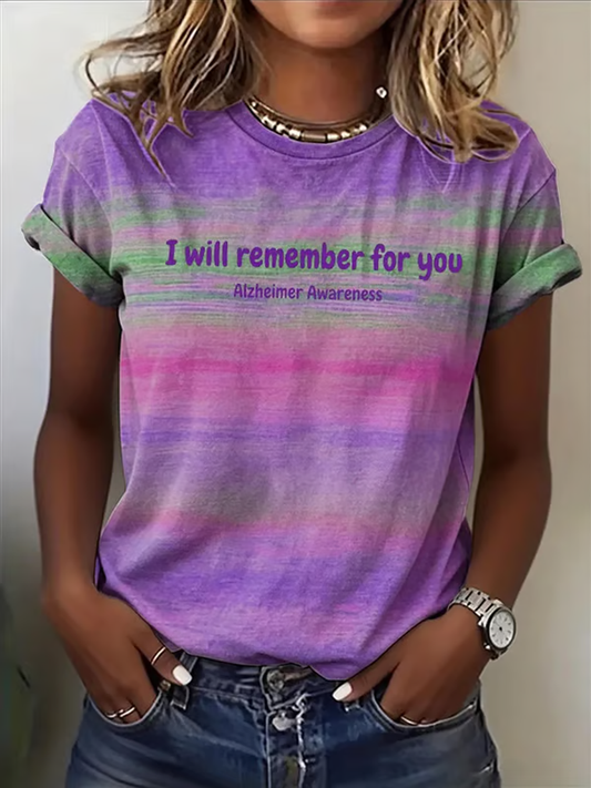 Women's Alzheimer's Awareness Print short-sleeved T-shirt