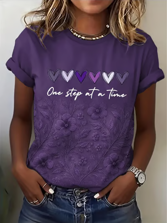 Women's Alzheimer's Awareness Print short-sleeved T-shirt