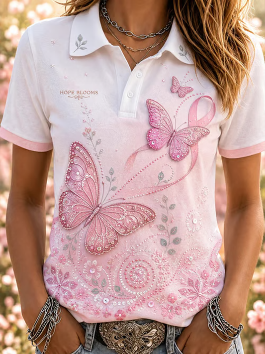 Women's Hope Blooms polo T-shirt