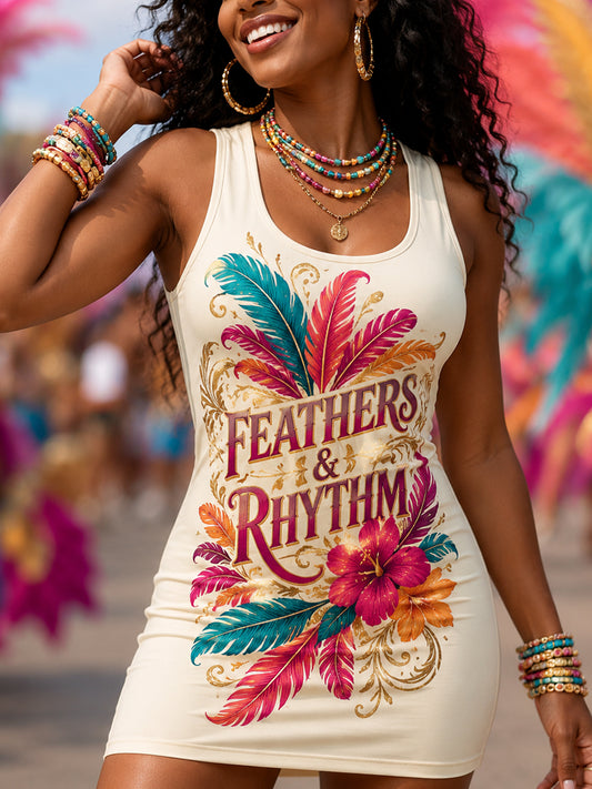 Women's Caribbean Carnival Print Tank Top Dress