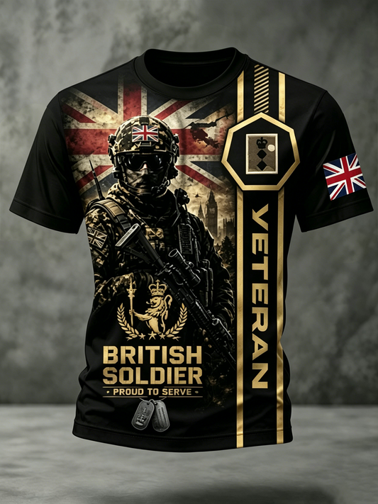 Men's British Veteran Print short sleeves t-shirt