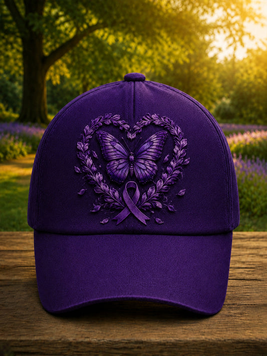 Unisex Purple Flora Art Print Hat