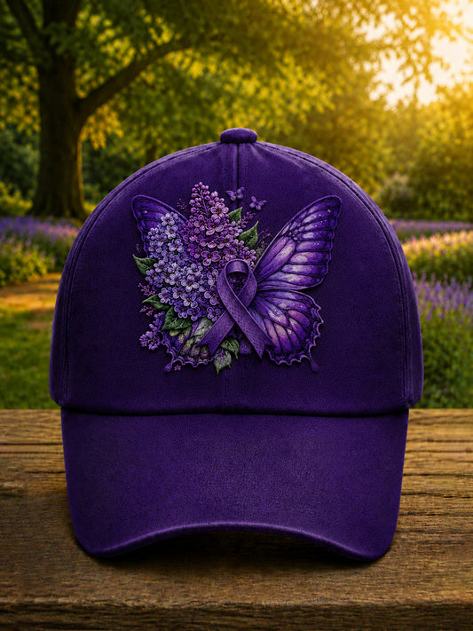 Unisex Purple Flora Art Print Hat