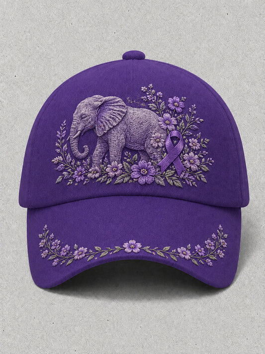 Unisex Alzheimer's Awareness Elephant Print Cap