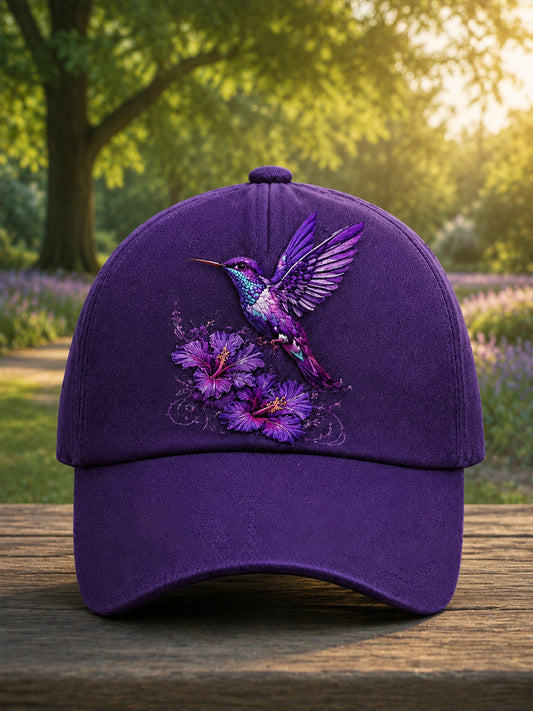 Unisex Purple Flora Art Print Hat