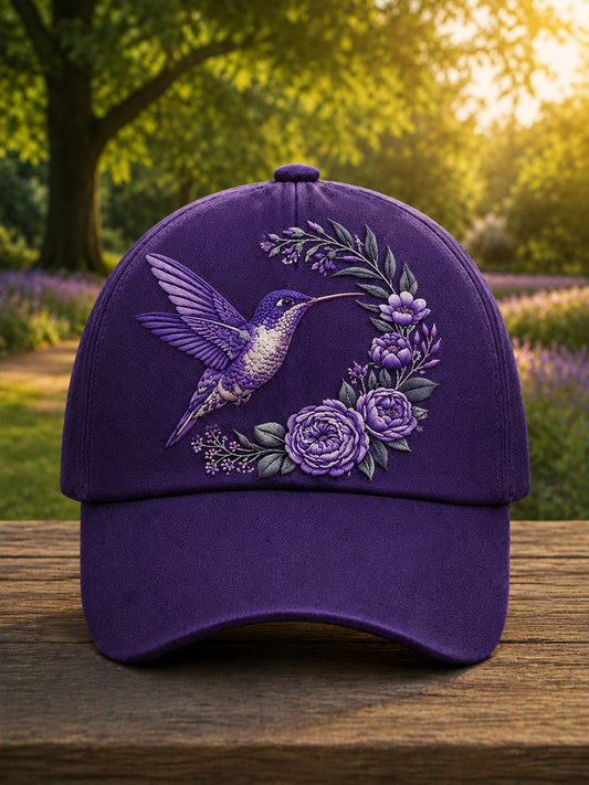 Unisex Purple Flora Art Print Hat