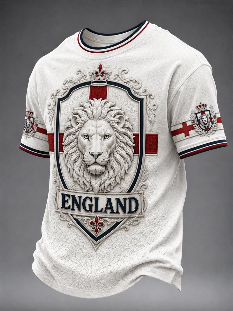 Men's England Print Casual Tee