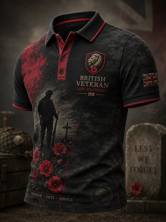Men's Veteran Memorial Graphic Short-Sleeve Polo Shirt