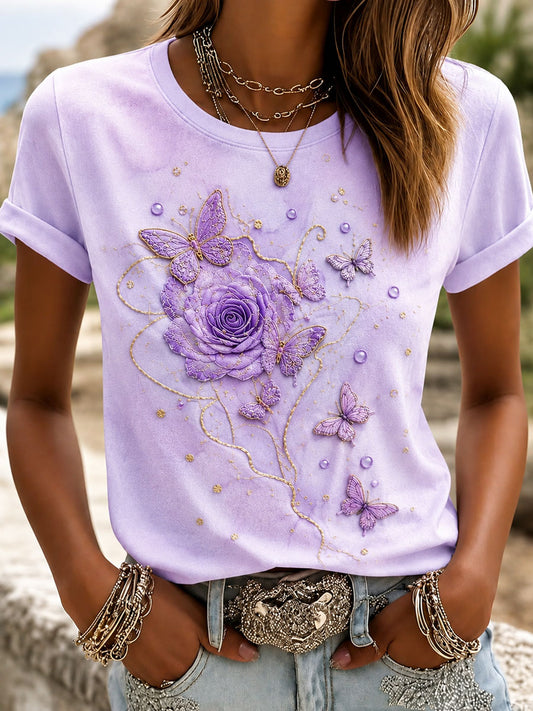 Women's Alzheimer's Awareness Print Casual T-Shirt