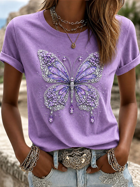 Women's Alzheimer's Awareness Print Casual T-Shirt