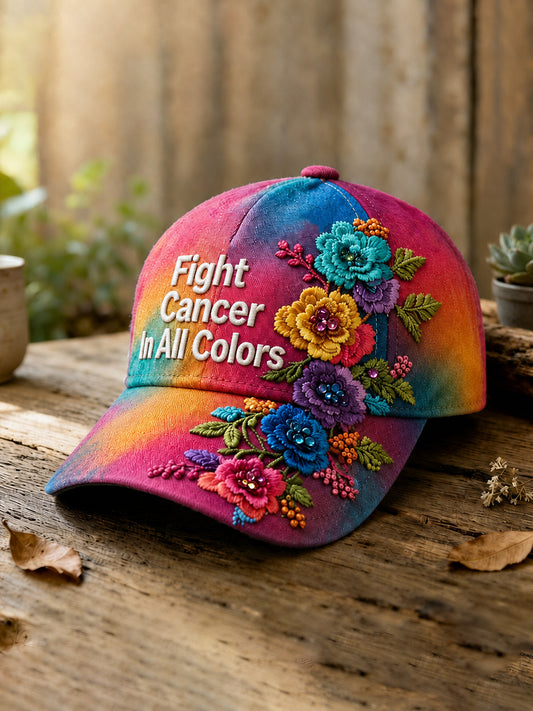 Unisex Fight Cancer In All Colors Cancer Awareness Print Cap