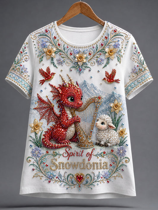 Women's Welsh Cultural Element Art Print T-Shirt