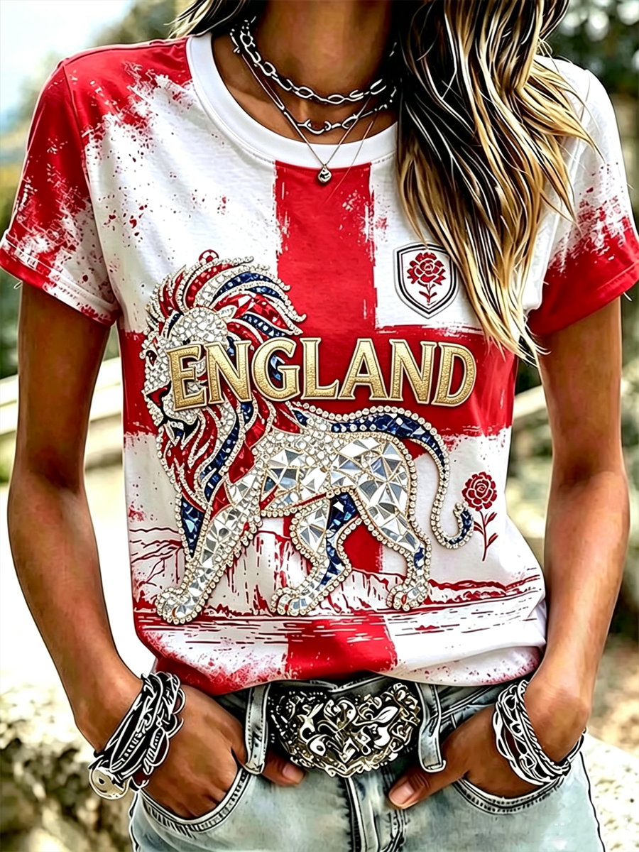 Women's England Printed short-sleeved T-shirt