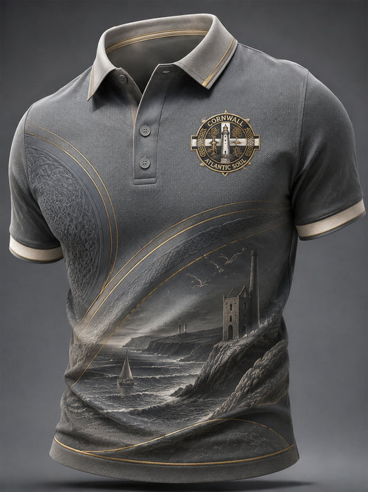 Men's Cornish Celtic-style Print Casual Top