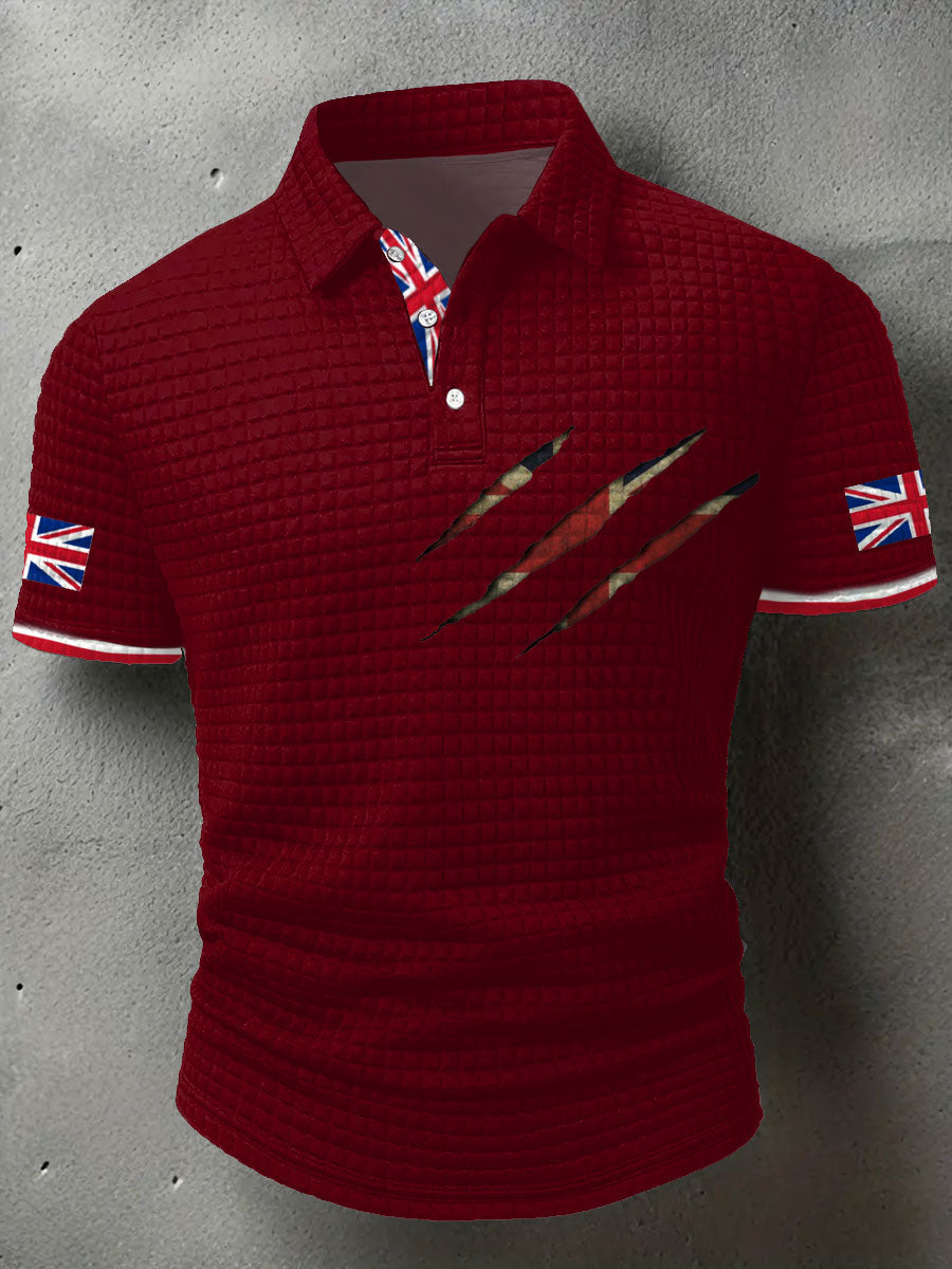 Men's UK Flag Art Printed Casual Tops