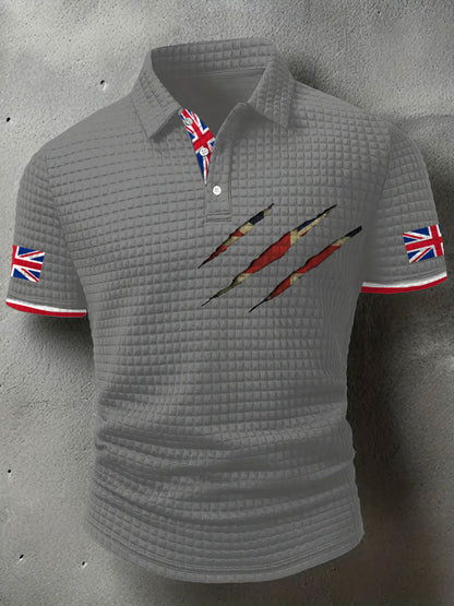 Men's UK Flag Art Printed Casual Tops