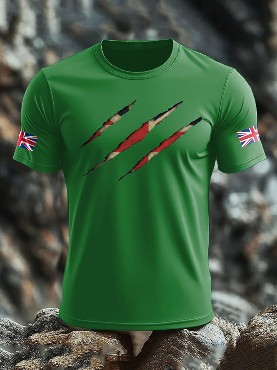 Men's UK Flag Skull Printed T-shirt