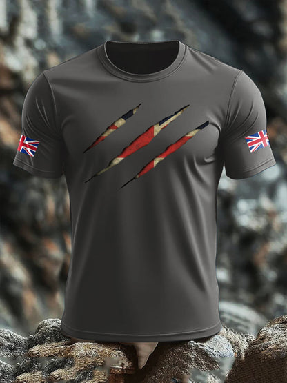 Men's UK Flag Skull Printed T-shirt