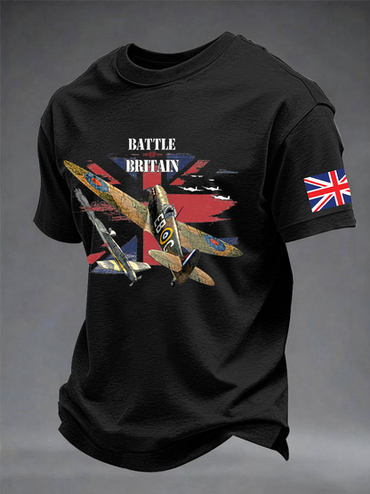 Men's Battle of Britain Printed imitation cotton short-sleeved T-shirt