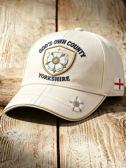Unisex Yorkshire Day White Roses Art Printed Hat