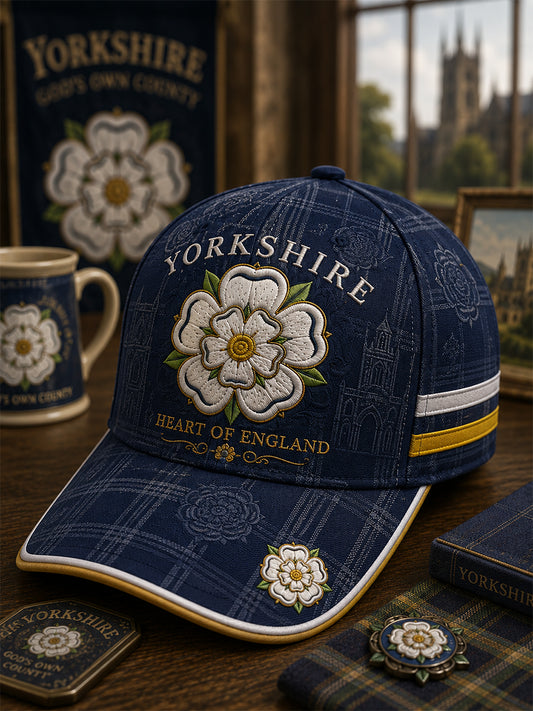 Unisex Yorkshire Day White Roses Art Printed Hat