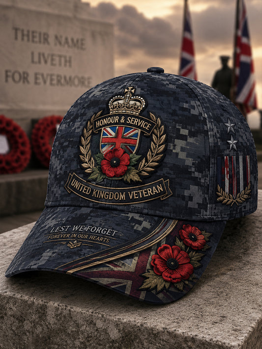 Men's Camouflage Hat With Veteran Memorial Graphic Print