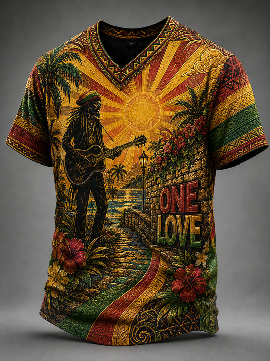 Men's Reggae  V-neck T-shirt