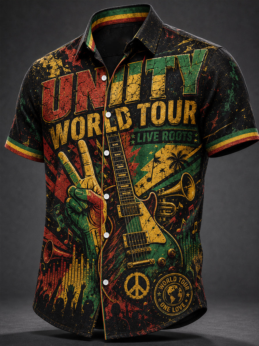 Men's Reggae Casual Shirt Short Sleeve