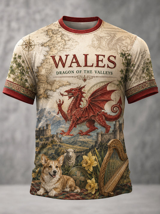 Men's Wales Welsh Rugby Lover Short Sleeve Shirt